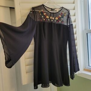 Black floral light summer dress